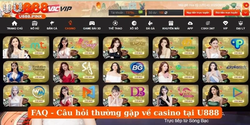FAQ - Câu hỏi thường gặp về casino tại U888