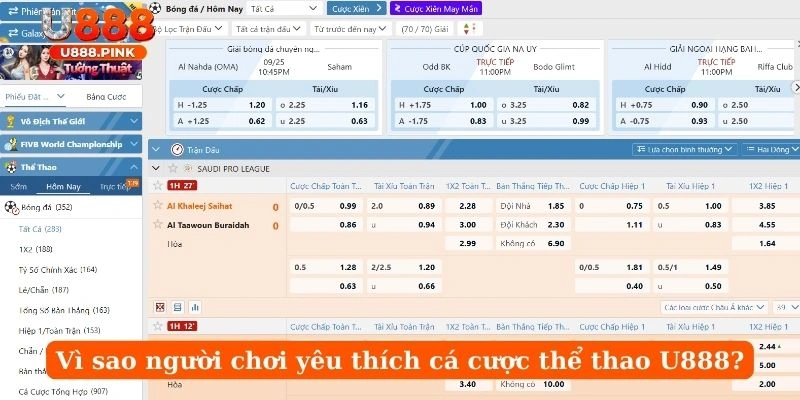 Vì sao người chơi yêu thích cá cược thể thao U888?